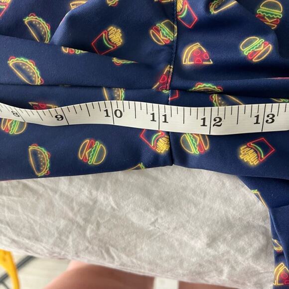 Feed Me Fight Me Blue Hemberger Taco French Fry Print Athletic Shorts Size XXL - Picture 6 of 6